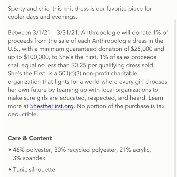 Anthropologie 
 | VIVIAN SWEATER DRESS | Size S - Picture 6 of 6